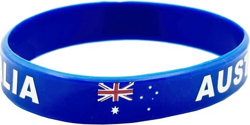 4 Pcs Australia Australian Country Flag Rubber Bracelets, National Flag Silicone Bracelet, Rubber Wristbands Patriotic Decorations Gift in Saudi Arabia