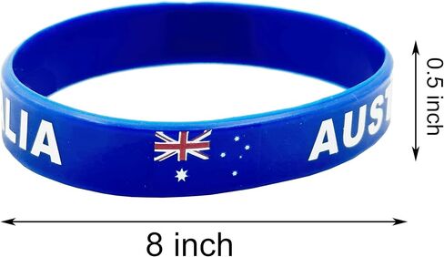 4 Pcs Australia Australian Country Flag Rubber Bracelets, National Flag Silicone Bracelet, Rubber Wristbands Patriotic Decorations Gift in Saudi Arabia