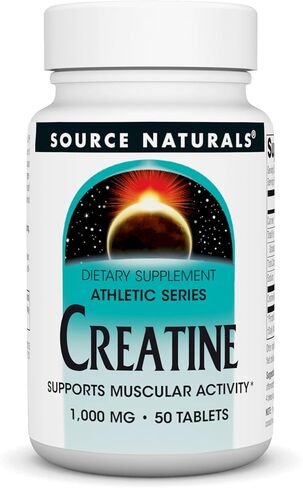 مكمل كرياتين الرياضي من Source Naturals، سلسلة رياضية تدعم النشاط العضلي* - 50 قرصًا in Saudi Arabia