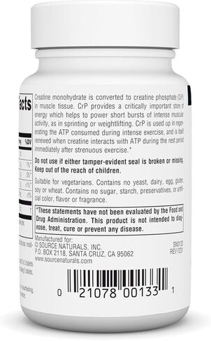 مكمل كرياتين الرياضي من Source Naturals، سلسلة رياضية تدعم النشاط العضلي* - 50 قرصًا in Saudi Arabia