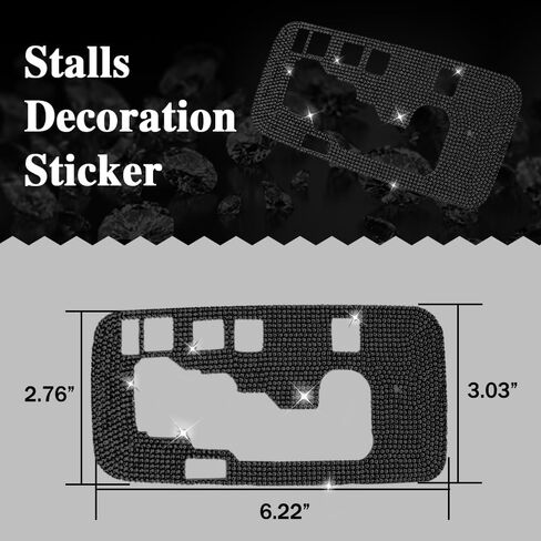 ملصق إطاري لغطاء صندوق ناقل الحركة من Bling Gear، ملصق غطاء صندوق نقل الحركة من Wrangler متوافق مع Wrangler 2012-2018، ملحقات داخلية للسيارة Bling للنساء والرجال (أسود) in Kuwait