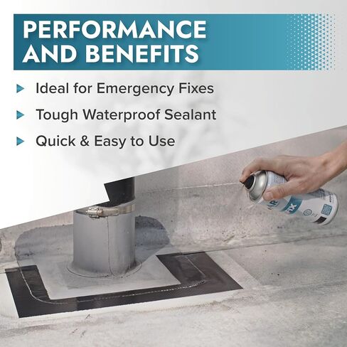 Polar Clear Leak Fix Spray - 4 x 13.5fl. oz - Waterproof Roof Sealant - Instantly Seals Leaks and Cracks, for Lasting Protection on Roofs, Drainpipes & Gutter Repairs- for Interior and Exterior Use in Saudi Arabia