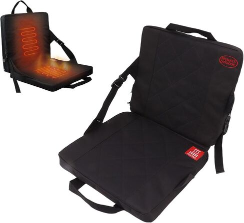 Asixxsix Portable Folding Heated Seat Cushion, USB Powered Adjustable Pad Heated Memory Foam Backrest Cushion for Winter, Outdoor, Stadium Hunting in Saudi Arabia
