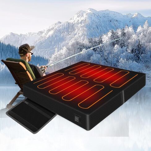 Extra Wide Heated Seat Cushion for Bleachers, 3 Heating Levels, Foldable Battery Heated Seat Pad for Stadium Camping Office Park Fishing and Other Outdoor Activities (Power Bank not Included) in Saudi Arabia