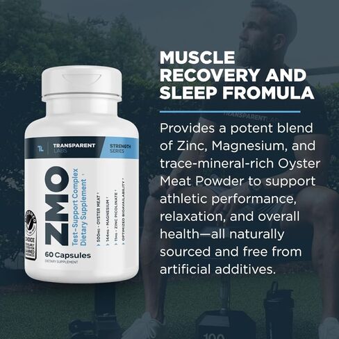 Transparent Labs ZMO - Muscle Builder for Men & Women with Zinc, Magnesium Glycinate, & Oyster Powder for Muscle Recovery - 60 Count in Kuwait