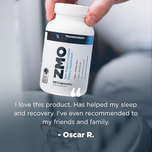 Transparent Labs ZMO - Muscle Builder for Men & Women with Zinc, Magnesium Glycinate, & Oyster Powder for Muscle Recovery - 60 Count in Kuwait