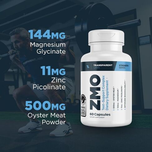 Transparent Labs ZMO - Muscle Builder for Men & Women with Zinc, Magnesium Glycinate, & Oyster Powder for Muscle Recovery - 60 Count in Kuwait