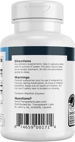 Transparent Labs ZMO - Muscle Builder for Men & Women with Zinc, Magnesium Glycinate, & Oyster Powder for Muscle Recovery - 60 Count in Kuwait