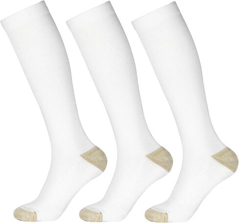 LIN PERFORMANCE Compression Socks for Women and Men 3 Pairs Copper 8-15 mmHg Knee High Support Socks Travel Athletic in Saudi Arabia
