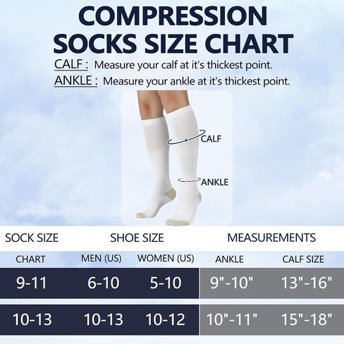 LIN PERFORMANCE Compression Socks for Women and Men 3 Pairs Copper 8-15 mmHg Knee High Support Socks Travel Athletic in Saudi Arabia