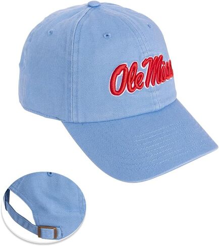 قبعة بيسبول من Desert Cactus Ole Miss University of Mississippi Rebels U of M قبعات مطرزة ذات حواف قابلة للتعديل للبالغين (نمط D1) أزرق in Saudi Arabia