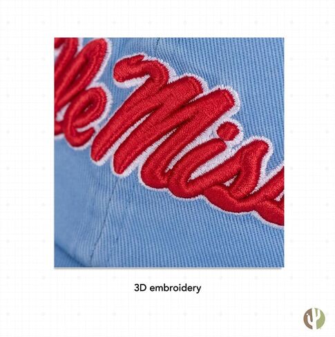 قبعة بيسبول من Desert Cactus Ole Miss University of Mississippi Rebels U of M قبعات مطرزة ذات حواف قابلة للتعديل للبالغين (نمط D1) أزرق in Saudi Arabia