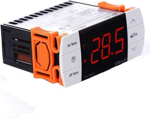 Elitech EK-3021 وحدة تحكم في درجة الحرارة لوحة قابلة للمس ترموستات مع جهاز استشعار للولايات المتحدة الأمريكية وكندا 110 فولت رمادي in Kuwait