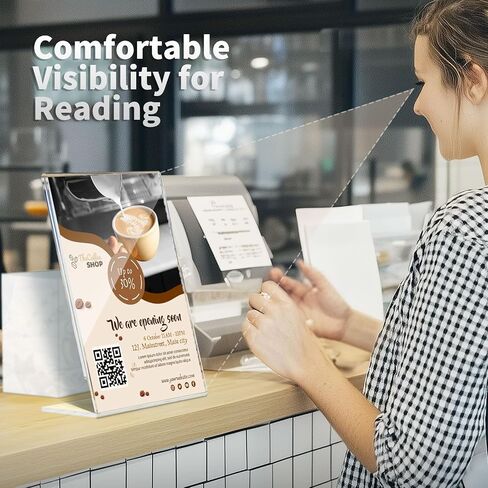 12 حزمة من NIUBEE حامل لافتات أكريليك خلفي مائل مقاس 8.5 × 11، إطارات إطارات صور عمودية شفافة، حامل حامل مستندات لسطح المكتب وحامل عرض ورقي in Saudi Arabia