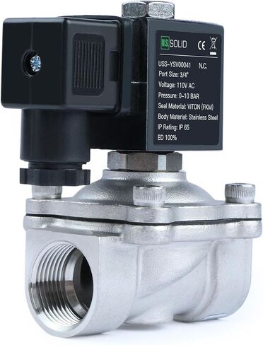 U.S. Solid 3/4" Stainless Steel Solenoid Valve - 110V AC, Normally Closed, 10 Bar Electric Valve for Water, Air, Diesel in Saudi Arabia