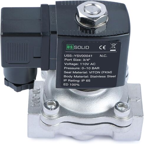 U.S. Solid 3/4" Stainless Steel Solenoid Valve - 110V AC, Normally Closed, 10 Bar Electric Valve for Water, Air, Diesel in Saudi Arabia