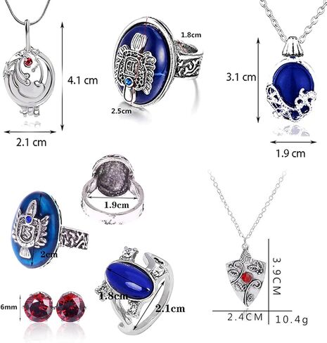 4 قطع مجوهرات مصاص الدماء للمشي النهاري كاثرين الياقوت فيرفين المنجد بوني قلادة ضوء النهار المشي سيجنيت ديمون الدائري التأثيري للمعجبين in Kuwait