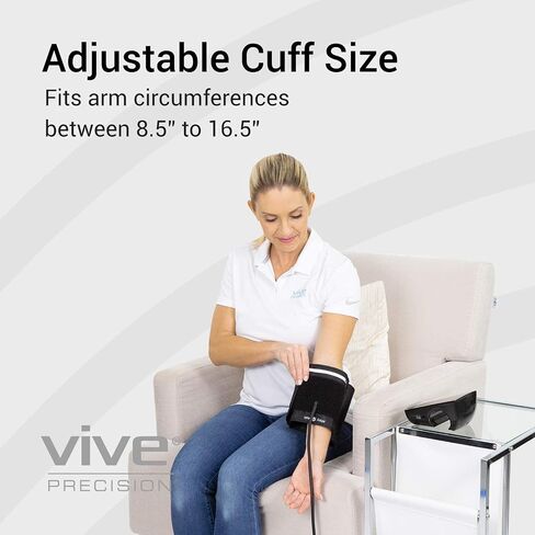 Vive Automatic High Blood Pressure Measurement Kit for at Home Use - Upper Arm BP Cuff & Machine with Digital Screen to Monitor Vital Signs - Portable Checking for Small, Large, and Plus Size Arms in Saudi Arabia