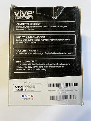 Vive Automatic High Blood Pressure Measurement Kit for at Home Use - Upper Arm BP Cuff & Machine with Digital Screen to Monitor Vital Signs - Portable Checking for Small, Large, and Plus Size Arms in Saudi Arabia