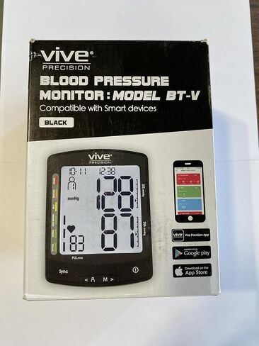 Vive Automatic High Blood Pressure Measurement Kit for at Home Use - Upper Arm BP Cuff & Machine with Digital Screen to Monitor Vital Signs - Portable Checking for Small, Large, and Plus Size Arms in Saudi Arabia