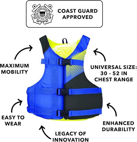 Stohlquist Universal Fit Adult Life Jacket PFD (2 and 4 Pack) Coast Guard Approved for Men and Women 90+ lbs, Lightweight Neoprene and Adjustable, Ideal for Boating, Kayaking & Water Sports in Saudi Arabia