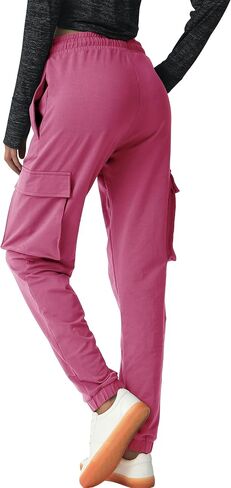 SPECIALMAGIC Women's Cargo Sweatpants Cotton Athletic Joggers 4 Pockets Sporty Pants in Kuwait