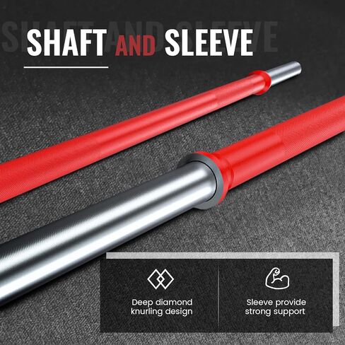 5FT/6FT Olympic Barbell 350LBS Capacity for Strength and Weightlifting Training, for 1 Inch Plates Olympic Bar Barbell for Squat, Curl, Deadlift, Bench Press, Overhead Press, Hip Thrust in Kuwait