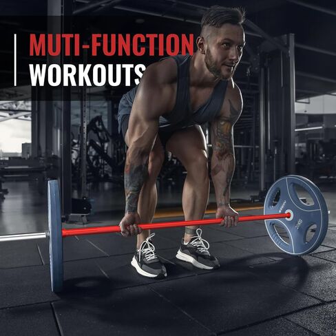 5FT/6FT Olympic Barbell 350LBS Capacity for Strength and Weightlifting Training, for 1 Inch Plates Olympic Bar Barbell for Squat, Curl, Deadlift, Bench Press, Overhead Press, Hip Thrust in Kuwait