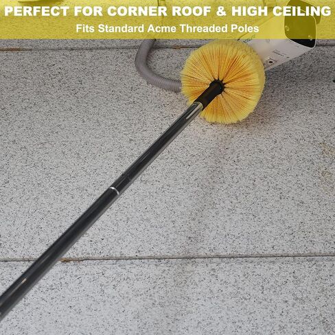 2 Pack Twist-On Cobweb Duster Head Brush - Efficient Indoor & Outdoor Spider Web Cleaning Solution - Fits Standard Acme Threaded Poles - Duster Brush Head Only - Yellow in Saudi Arabia