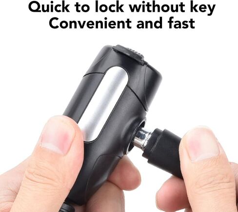 قفل 150 سم مع زرين وحامل، قفل كابل حلزوني مستوى أمان عالٍ، قفل مركب مقاوم للماء للدراجات النارية ثلاثية العجلات in Saudi Arabia