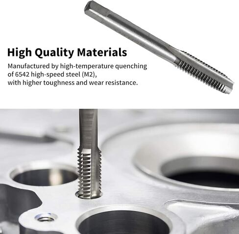 M8 x 1 mm Straight Fluted Machine Tap w/ H2 Tolerance, Metric Machine Tap High Speed Steel 3 Straight Flutes Screw Thread Tap for Repairing Damaged Thread or Making New Thread (2PCS) in Saudi Arabia