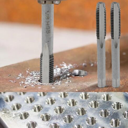 M8 x 1 mm Straight Fluted Machine Tap w/ H2 Tolerance, Metric Machine Tap High Speed Steel 3 Straight Flutes Screw Thread Tap for Repairing Damaged Thread or Making New Thread (2PCS) in Saudi Arabia
