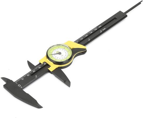 فرجار قرص رنيه، نطاق قياس 0-150 مم، أداة قياس مسطرة رنيه بلاستيكية احترافية لعمال الميكانيكين وعمال الخشب وقياس مجوهرات الأعمال الخشبية (أبيض) in Kuwait