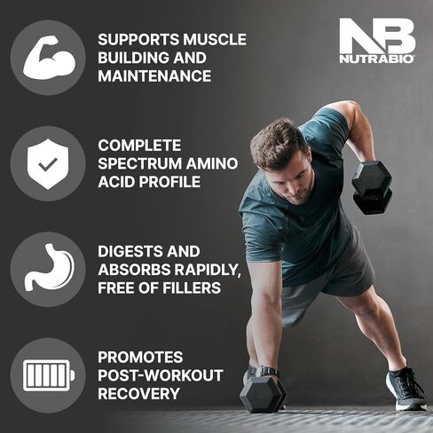 مسحوق بروتين مصل الحليب الكلاسيكي من نوترابيو - 25 جم بروتين لكل مغرفة - مجموعة كاملة من الأحماض الأمينية - بدون مواد مالئة أو ألوان صناعية أو مواد حافظة - (فطيرة كريم الموز، 2 رطل) in Kuwait