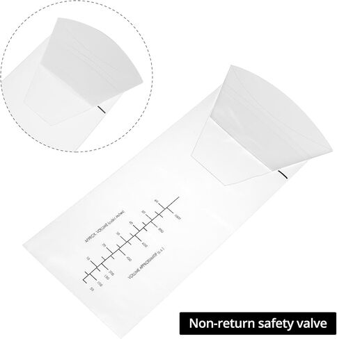 QWORK 50-Pack 1000ml Emesis Vomit Bags with Funnel & Leakproof Non-Return Valve - for Travel, Motion Sickness, Pregnancy, Medical Grade Barf Bag, Portable Throw Bags, Puke Vomit Bag in Saudi Arabia