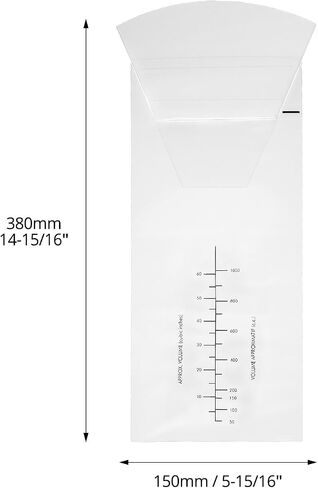 QWORK 50-Pack 1000ml Emesis Vomit Bags with Funnel & Leakproof Non-Return Valve - for Travel, Motion Sickness, Pregnancy, Medical Grade Barf Bag, Portable Throw Bags, Puke Vomit Bag in Saudi Arabia