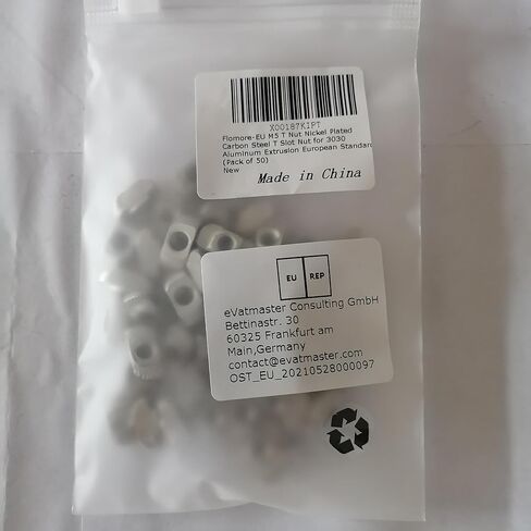 M4 T Nut Nickel Plated Carbon Steel T Slot Nut for 3030 Aluminum Extrusion European Standard (Pack of 50) in Kuwait