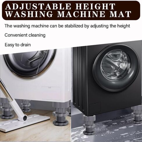 8Pcs Anti Vibration Pads for Washing Machine Support, Height Adjustable Dryer Shock and Noise Cancelling Pad, Anti-Walk Washer Foot Pad Protect Pedestals, Anti-Slip Rubber Leveling Feet Stabilizer in Saudi Arabia