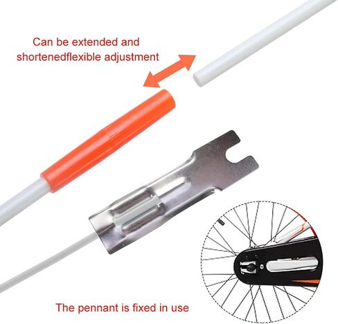 علم سلامة الدراجة مقطورة دراجة للأطفال، علم الدراجة مع عمود من الألياف الزجاجية ودعامة تثبيت، عمود قابل للتعديل بلون كامل مقاوم للماء، رؤية عالية ومقاومة للتمزق (برتقالي) in Kuwait