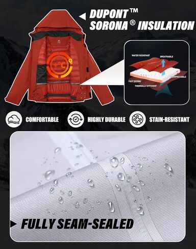 Pioneer Camp Men's Waterproof Ski Jacket Insulated Winter Snow Coat Warm Windproof Mountain Snowboard Hooded Raincoat Gear in Saudi Arabia