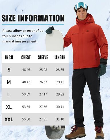 Pioneer Camp Men's Waterproof Ski Jacket Insulated Winter Snow Coat Warm Windproof Mountain Snowboard Hooded Raincoat Gear in Saudi Arabia