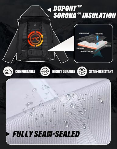 Pioneer Camp Men's Waterproof Ski Jacket Insulated Winter Snow Coat Warm Windproof Mountain Snowboard Hooded Raincoat Gear in Saudi Arabia