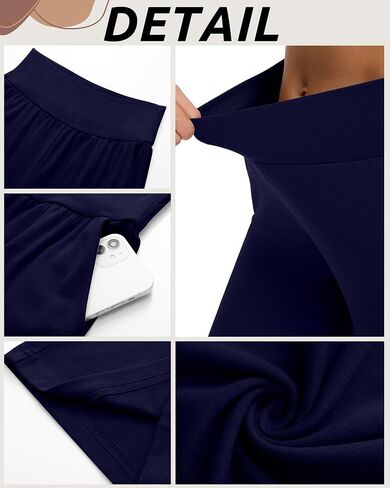 3 Pack Women's High Waist Flare Pants, Bootcut Pants with Pockets Wide Leg Yoga Pants Belly Control Work Dress Pants in Saudi Arabia