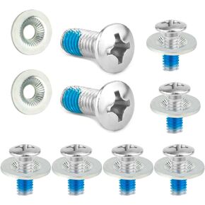 Snowboard Binding Screw Set, Stainless Steel Snowboard Mounting Screws with Anti-Slip Washers Snowboard Binding Accessories for Sport Snowboard Replacement Hardware