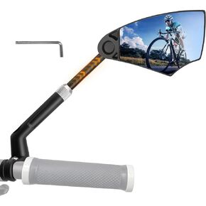Arkham Bike Mirror for Handlebar HD Bar End Bicycle Mirror Thickened Automotive-Grade Glass for Handlebar Scratch Resistant Safe Rearview Mirror Multi-Angle Adjustable, E-Bike Universal, Left Side