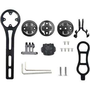 حامل كمبيوتر للدراجة الأمامية - حامل لركوب الدراجات من أجل Garmin، Wahoo، Bryton، Cateye، حامل ممتد لكمبيوتر ركوب الدراجات، ملحقات الدراجات الجبلية على الطرق، دعامة جذعية لمصباح الدراجة (أسود) in Kuwait