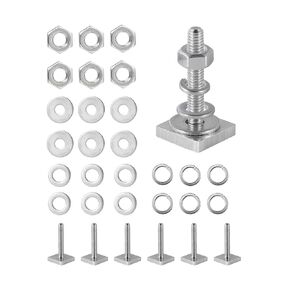 T Slot Bolts for Thule, Yakima Roof Rack Cross Bars, Platform, Cargo Basket, Stainless Square T Track Bolt Adapter to Secure Bike/Ski/Kayak Rack, Solar Panel, Awning, M6x35mm, 4mm Thickness
