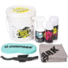 Bike Cleaning Kit-Bike Wash & Drivetrain Essentials Kit with bike clean,Bicycle Degreaser,dry Lubricant,Cleaning Brush Tool-Bike Maintenance Kit for Mountain Road Gravel Bikes