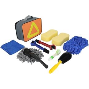 Motorcycle&Bike Cleaning Brush Kit with Storage Bag,10 PCS Cleaner Detailing Kit for Street Dirt Pit Bike Bicycle Tire,Mudguard,Rims,Paint,Frame Clean