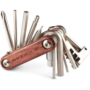 MARQUE 10 in 1 Bike Multitool - Mini 10 Bicycle Multi Tool Repair Kit for Road and Mountain Bikes. Pocket size with slim and portable profile for easy storage during road cycling and MTB-cyclist gift